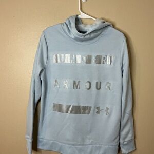 Under Armour Light Blue Hoodie with Silver Accents